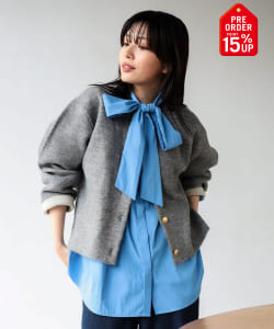 【+15%ポイントUP】ダブルフェイス クルーニット カーディガン（手洗い可能）