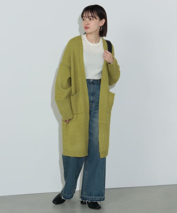 希少【ビームスライツ】BEAMS LIGHTS ロングカーディガン ラクーン