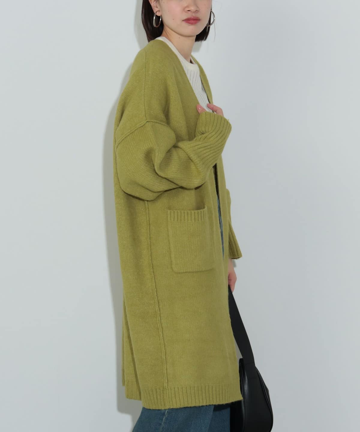 デミルクスビームス ロングカーディガン Demi-Luxe BEAMS（デミルクス ビームス）18ゲージ コットンアセテート
