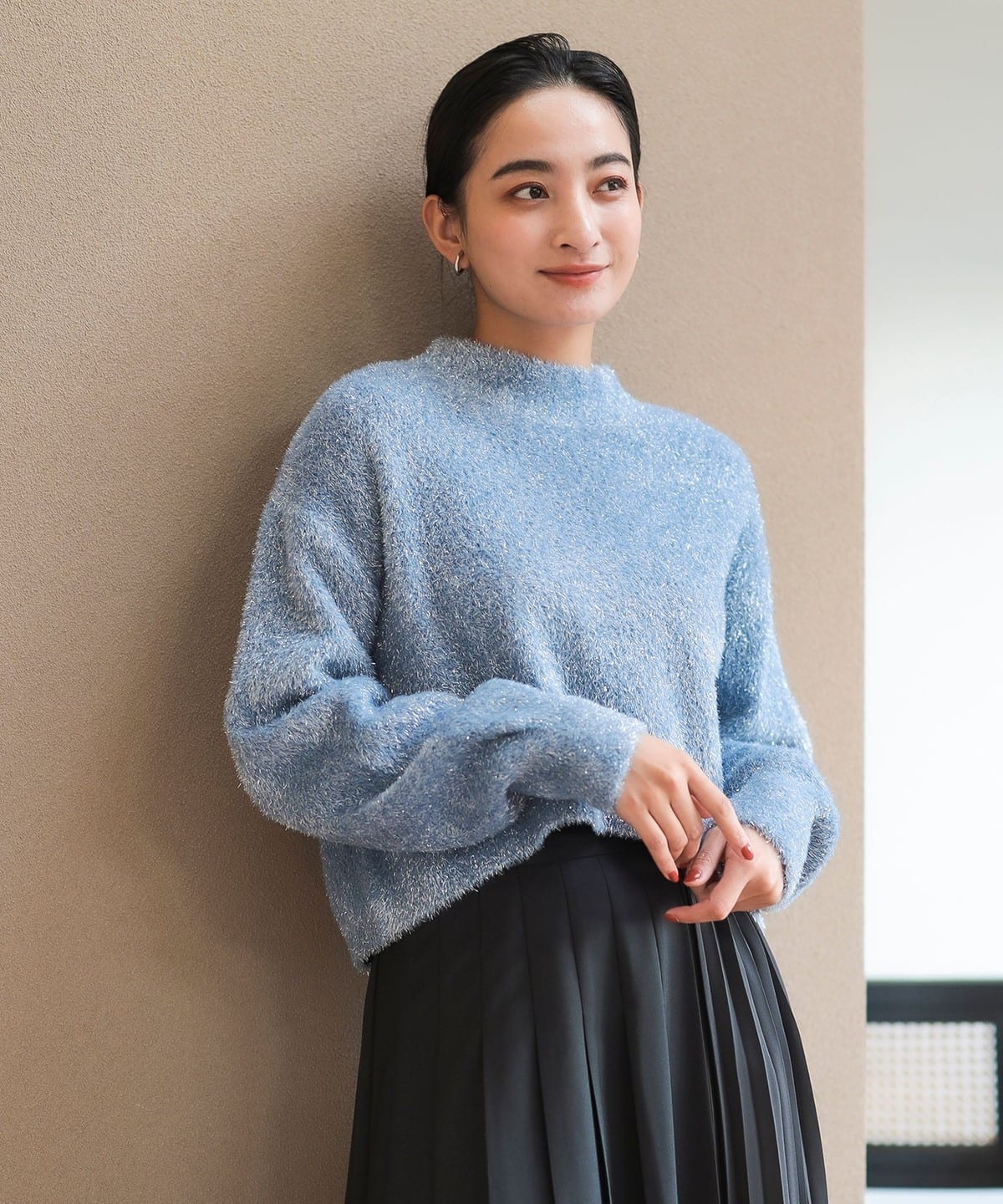 ラメシャギー ニット プルオーバー トップス WOMEN SAX ONE SIZE ラメシャギー ニット プルオーバー トップス WOMEN SAX ONE SIZE