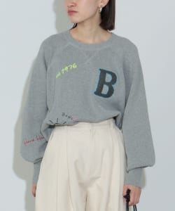 BEAMS HEART / 女裝 仿毛圈布 LOGO 針織上衣