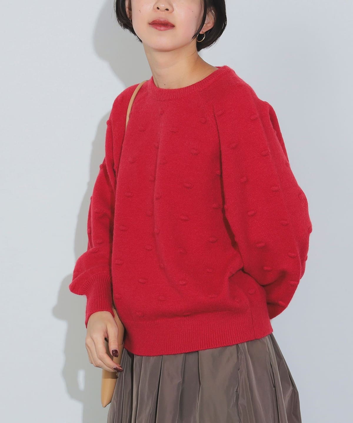 ポップコーン ジャカード クルーネックニット(手洗い可能) トップス WOMEN RED ONE SIZE ポップコーン ジャカード クルーネックニット(手洗い可能) トップス WOMEN RED ONE SIZE