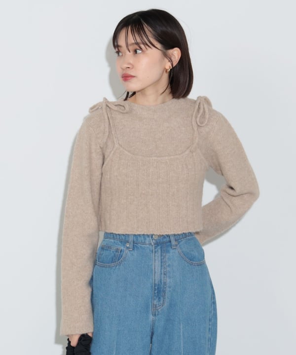 BEAMS HEART（ビームス ハート）リボンキャミベスト × プル