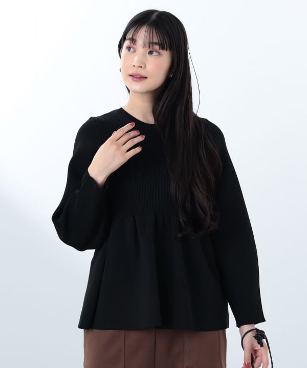 M-premier - ブレンヘイム⭐ブラウンラクーンニット プレーンリネン ラグランスリーブプルオーバー （ニット