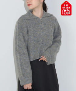 【+15%ポイントUP】ビッグカラー ダブルジップニット（手洗い可能）