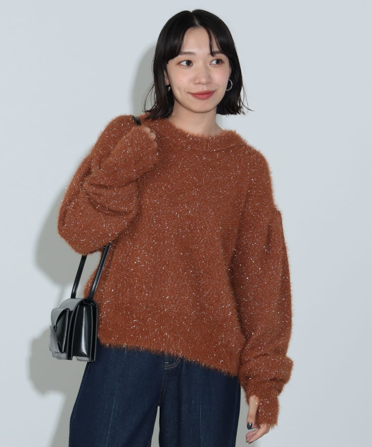 BEAMS HEART（ビームス ハート）ボリュームスリーブ ラメニット