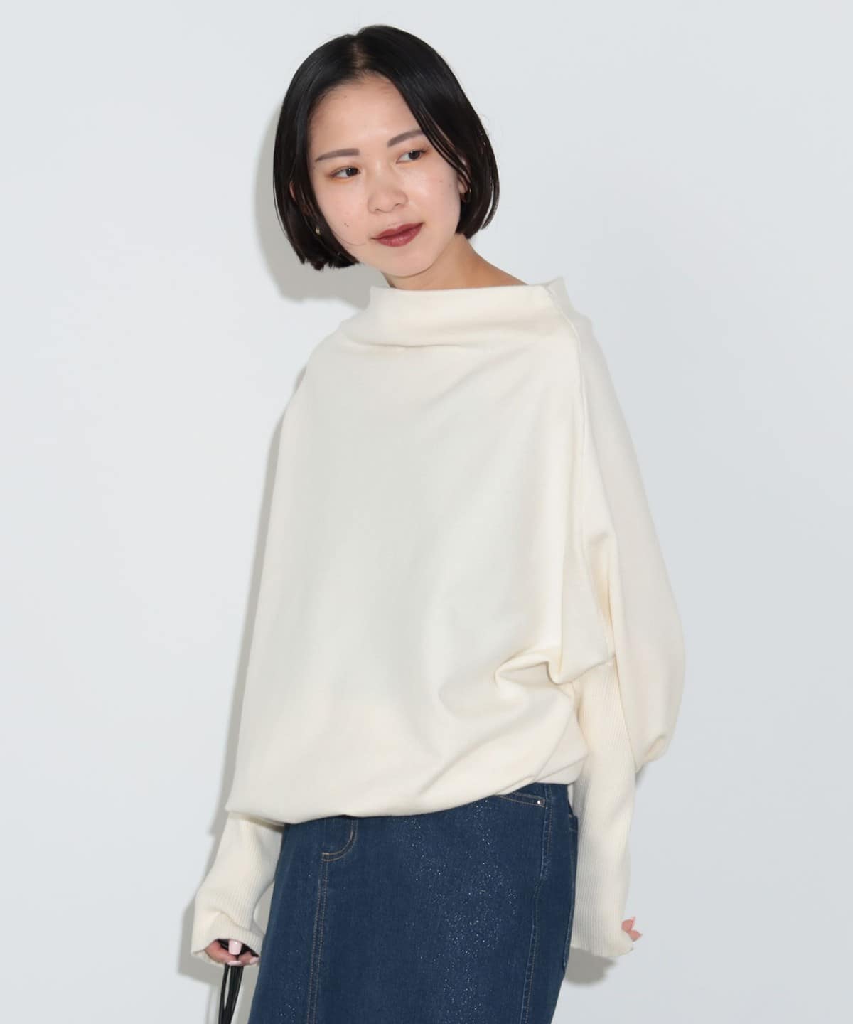 ドレープ ニットプルオーバー(手洗い可能) トップス WOMEN IVORY ONE SIZE ドレープ ニットプルオーバー(手洗い可能) トップス WOMEN IVORY ONE SIZE
