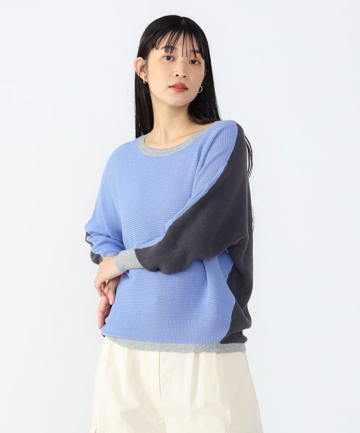 【6/5新規値下げ】ドルマン 配色 プルオーバー(手洗い可能) トップス WOMEN BLUE ONE SIZE 【6/5新規値下げ】ドルマン 配色 プルオーバー(手洗い可能) トップス WOMEN BLUE ONE SIZE