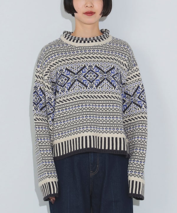 beams ニット vintage 90s 古着ニット グレー フェード y2k