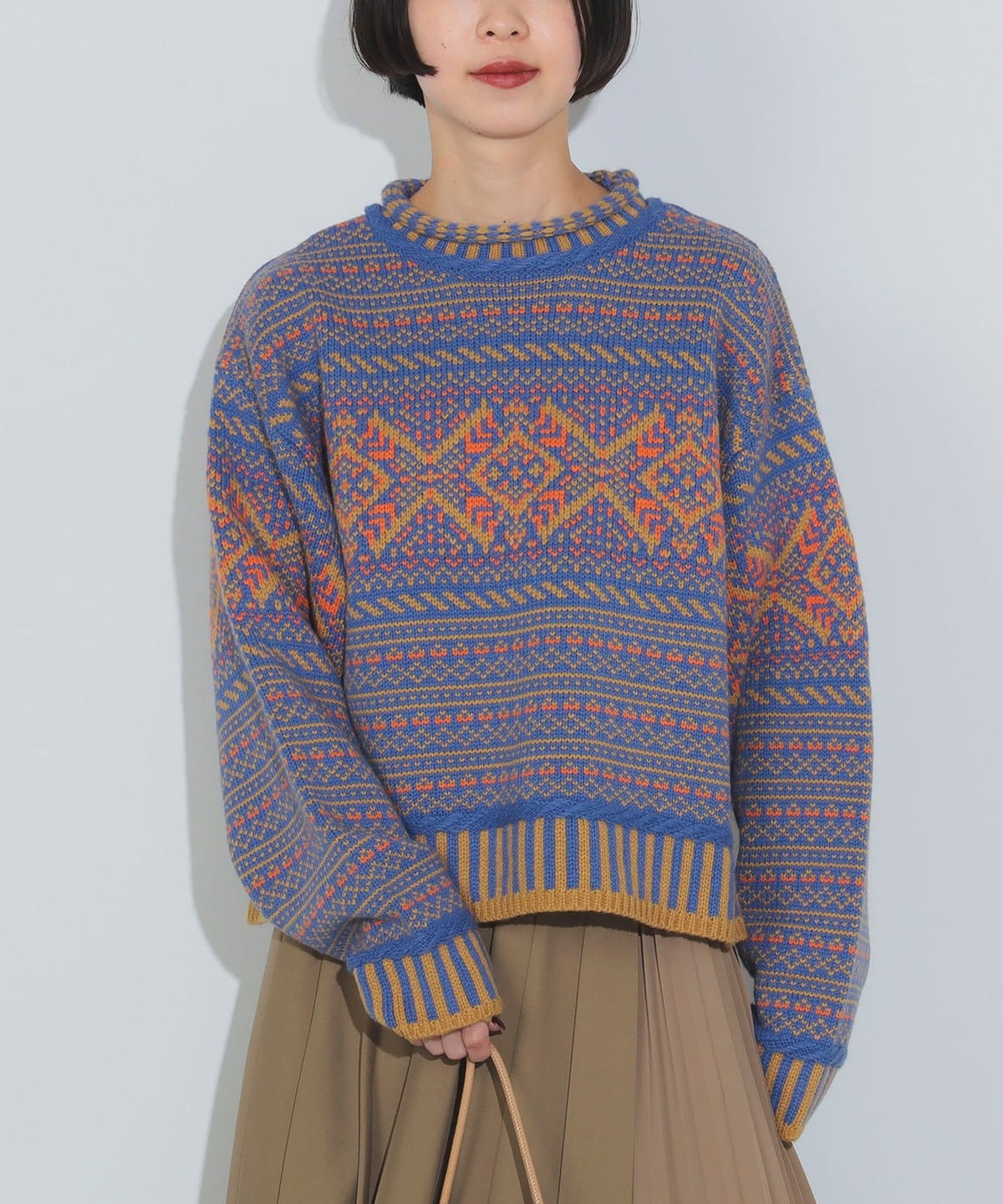 希少 50s 60s ジャガードニットVINTAGE　ウール　JACQUARD BEAMS HEART（ビームス ハート）ヴィンテージ風 ジャカード ニット