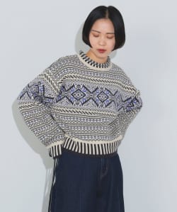 ヴィンテージ風 ジャカード ニット（手洗い可能）