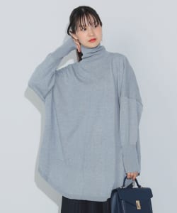 サイドライン タートルニット チュニック（手洗い可能）