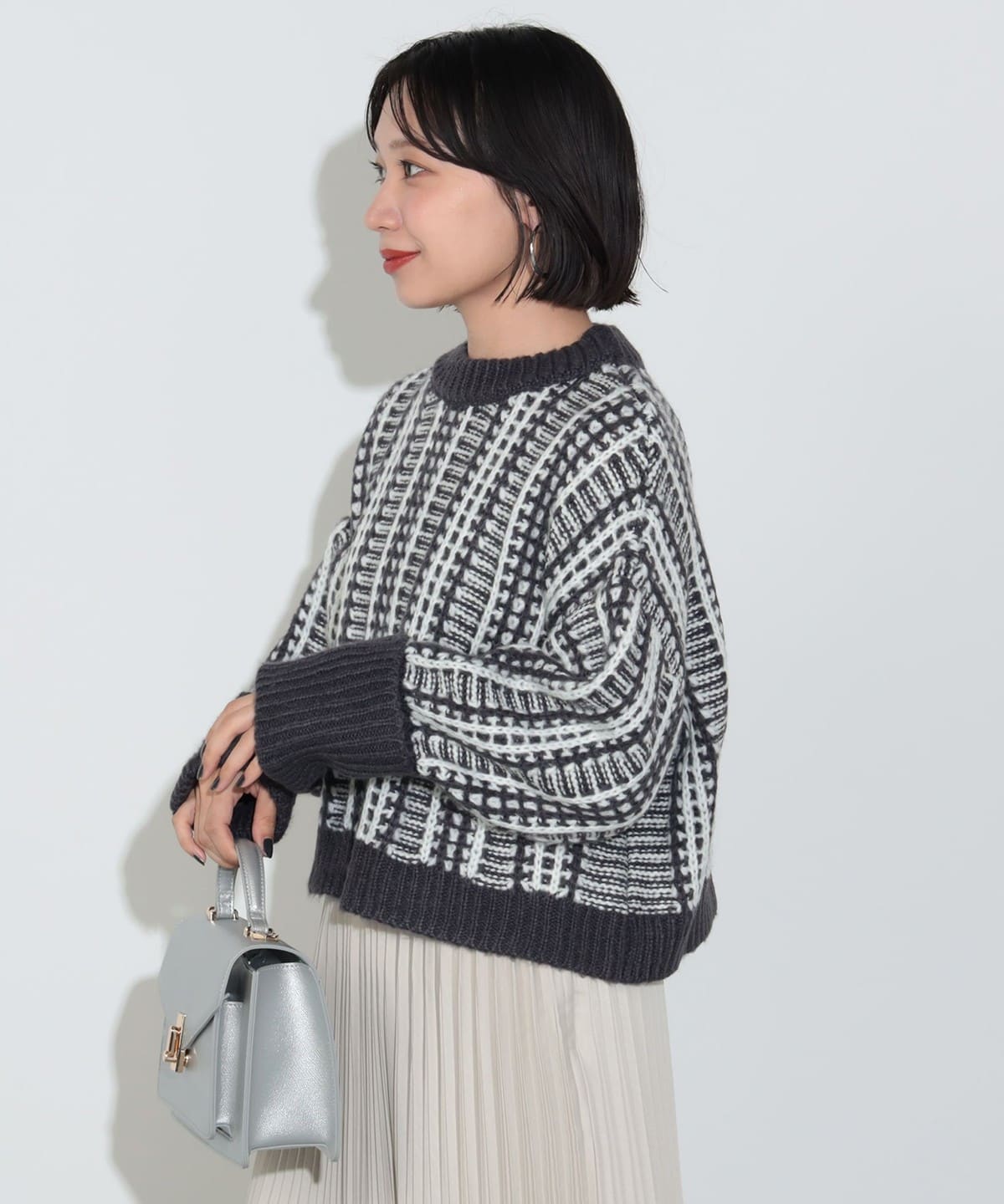 BEAMS HEART（ビームス ハート）ターンバックスリーブ ニット