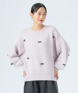 【+15%ポイントUP】リボン ニットプルオーバー（手洗い可能）