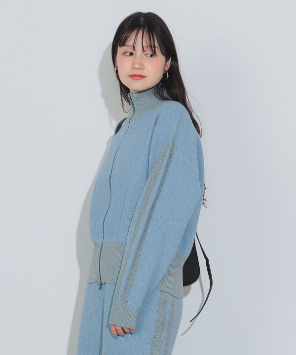 オープニング 大放出セール BEAMS HEART（ビームス ハート）配色 ニット トラックジャケット トップス