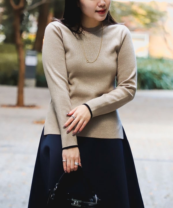 BEAMS HEART（ビームス ハート）ラメニット クルー プルオーバー