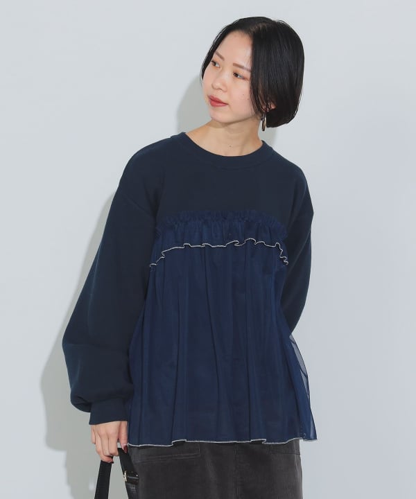 BEAMS HEART(ビームス ハート)チュールドッキング ニット BEAMS HEART(ビームス ハート)チュールドッキング ニット