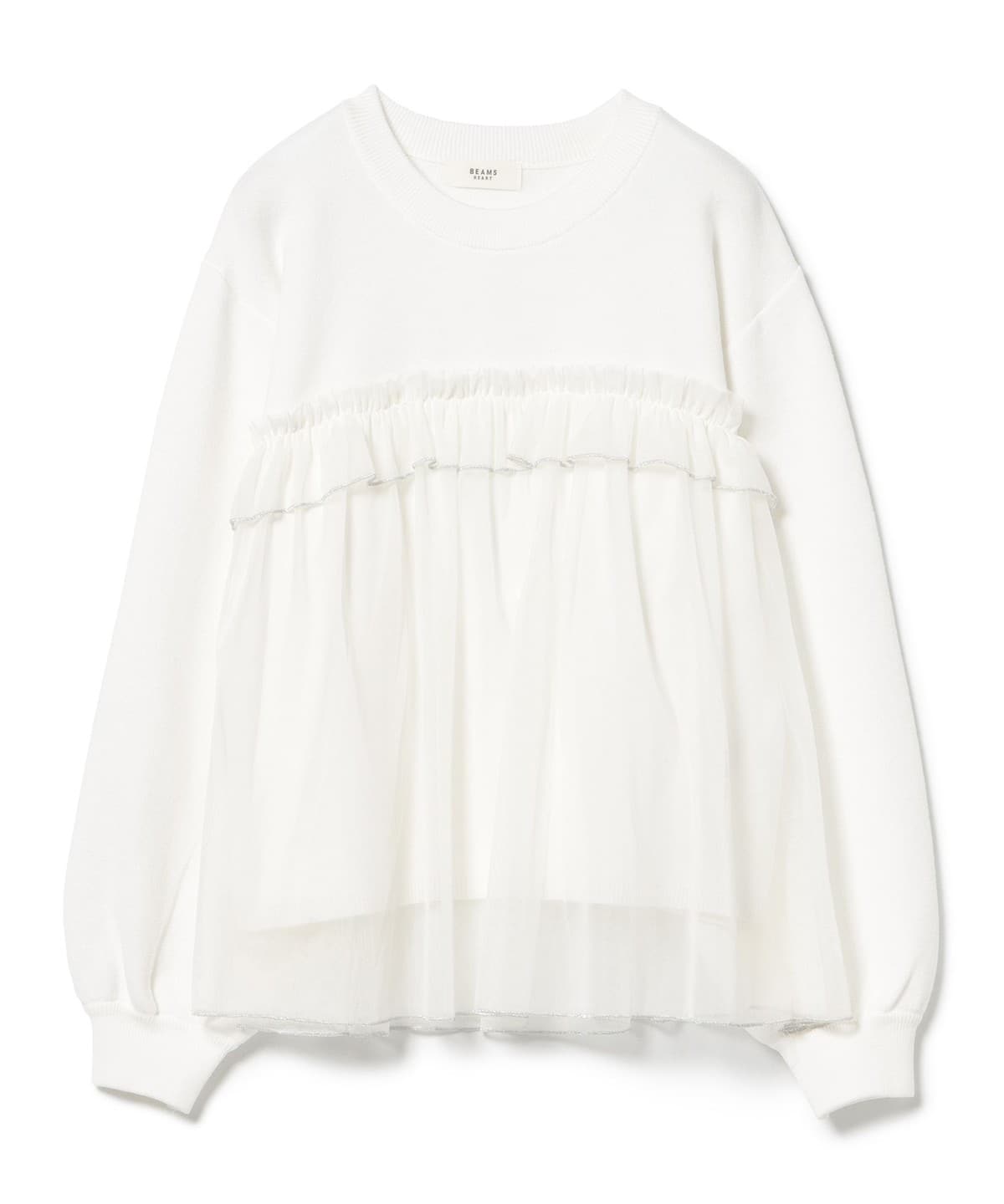 チュールドッキング ニット(手洗い可能) トップス WOMEN OFF WHITE ONE SIZE チュールドッキング ニット(手洗い可能) トップス WOMEN OFF WHITE ONE SIZE