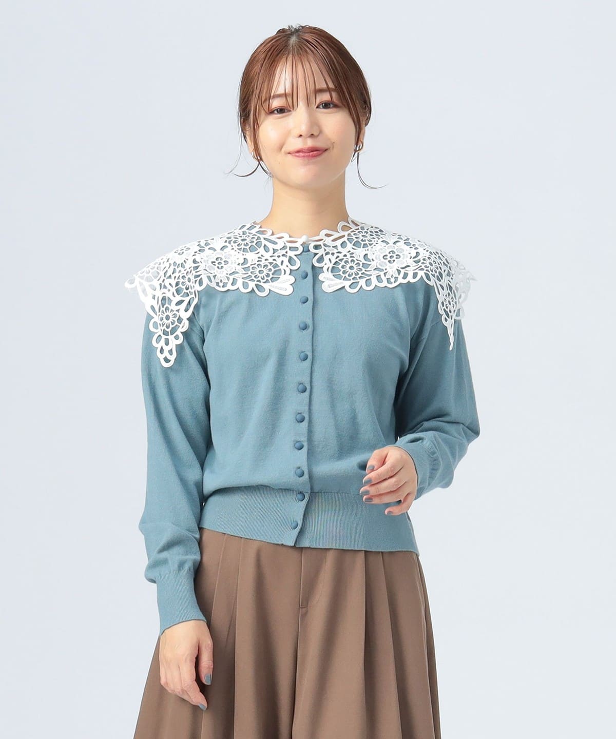 PHYPS ♥ Bear round neck cardigan /追跡付 BEAMS HEART（ビームス ハート）箔プリント メッシュニット