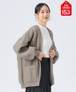 【+15%ポイントUP】ケーブル柄 着流し カーディガン