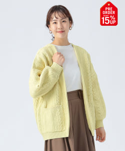 【+15%ポイントUP】ケーブル柄 着流し カーディガン