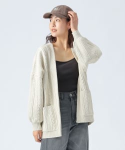 【+15%ポイントUP】ケーブル柄 着流し カーディガン