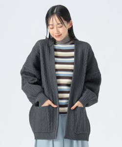 【+15%ポイントUP】ケーブル柄 着流し カーディガン
