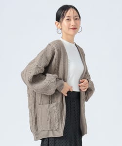 【+15%ポイントUP】ケーブル柄 着流し カーディガン