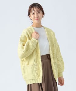 【+15%ポイントUP】ケーブル柄 着流し カーディガン