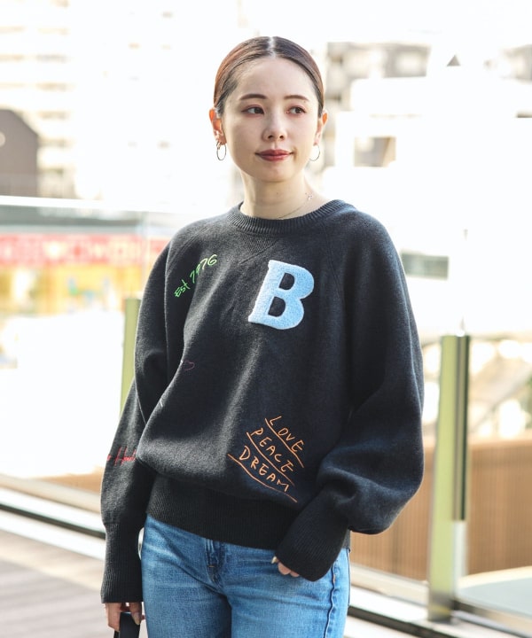 BEAMS HEART（ビームス ハート）スウェットライク ロゴ刺繍