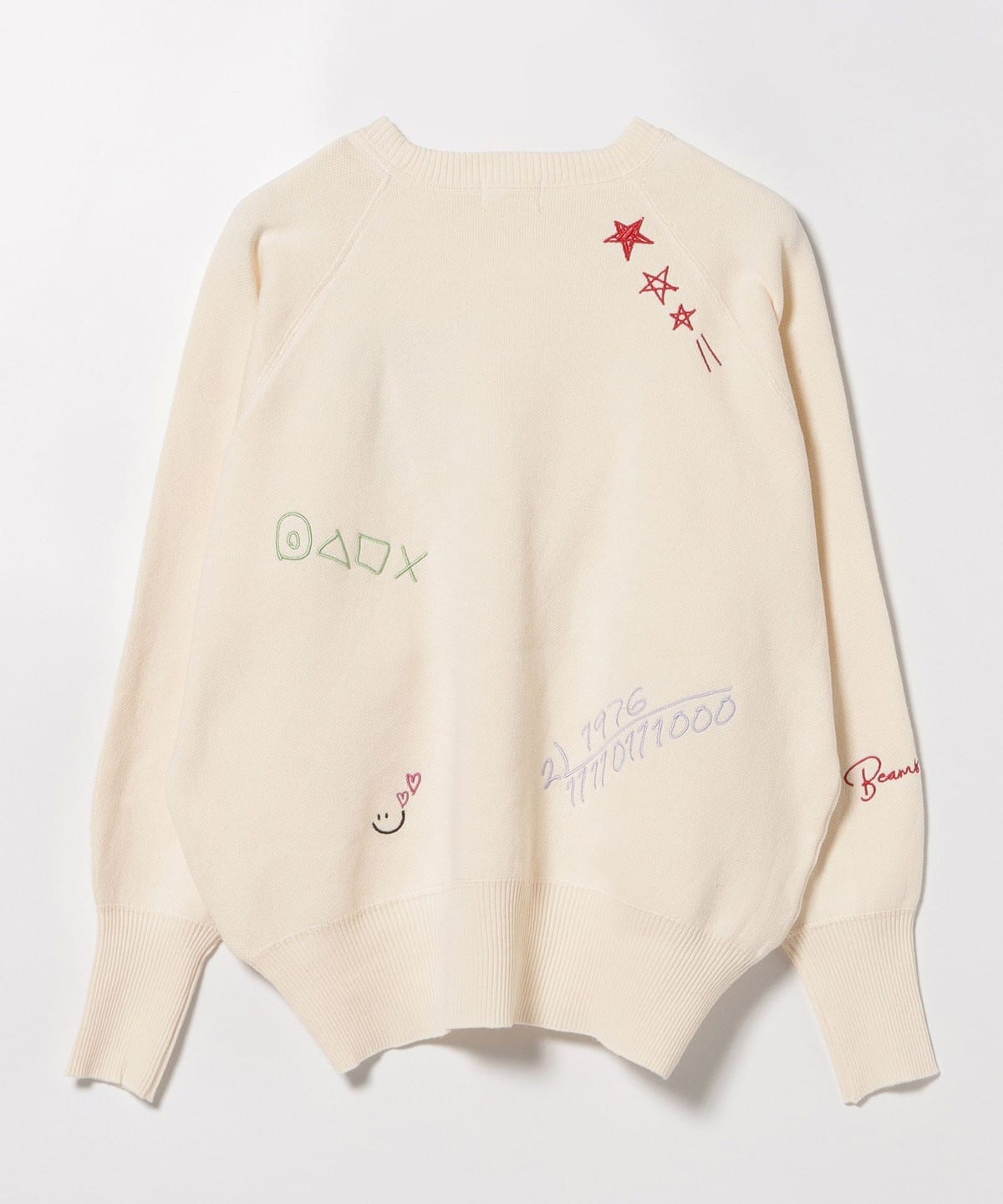 3316【激レア・美品】ハーディエイミス ビッグ刺繍バックロゴ ニットブルゾン UNISEX》Embroidery Damage Prime-Over Crew Neck Knit Pullover