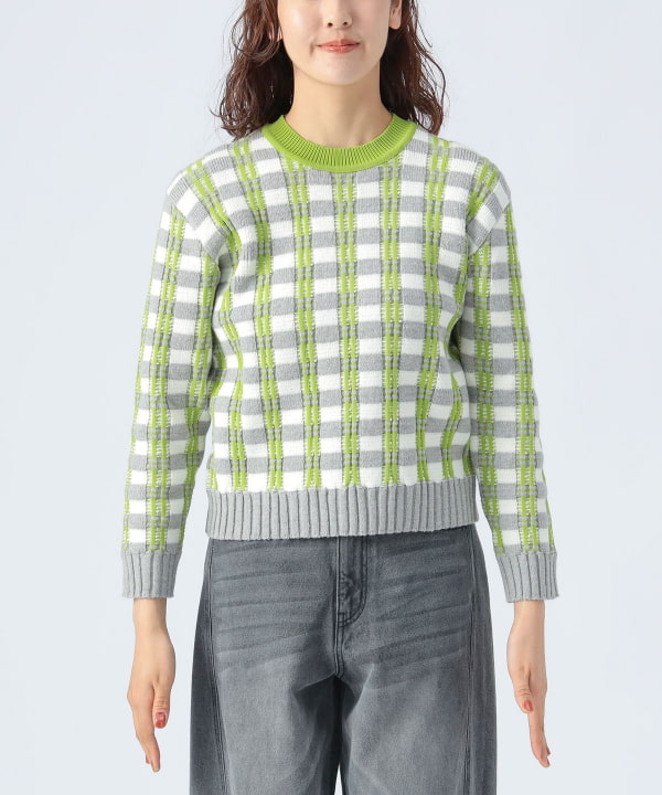 hide LEMONed everfree ニットシャツ knit shirt docking shirring flare tops 08.22 12:00 fri