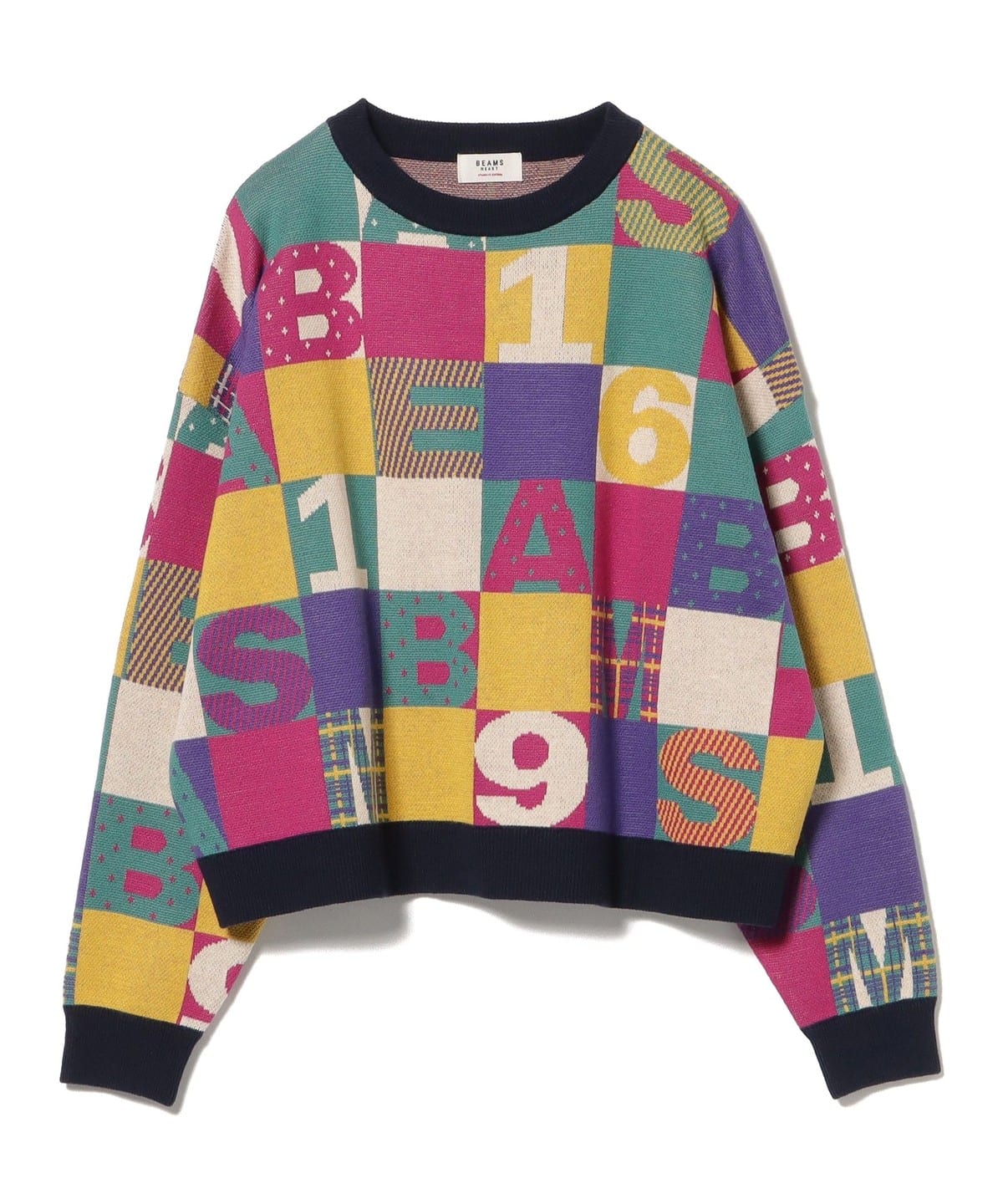 カラフル ブロック ニット トップス WOMEN NAVY ONE SIZE カラフル ブロック ニット トップス WOMEN NAVY ONE SIZE