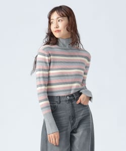【+15%ポイントUP】マルチ ボーダー タートルニット