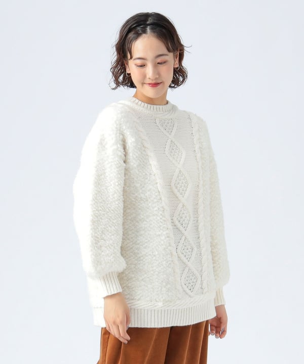 BEAMS HEART（ビームス ハート）ケーブル × ループ編み ニット