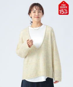 【+15%ポイントUP】シアー Vネック ニット