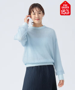 【+15%ポイントUP】重ね シアー チュールニット
