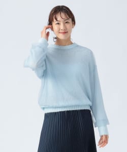 【+15%ポイントUP】重ね シアー チュールニット