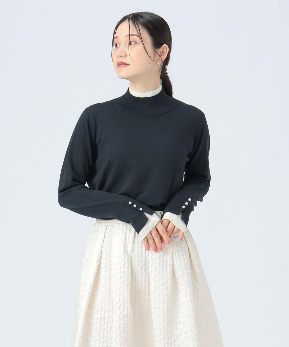 ★TV衣装★　BEAMS HEART　プルオーバー BEAMS HEART（ビームス ハート）レイヤード 配色 ハイネック