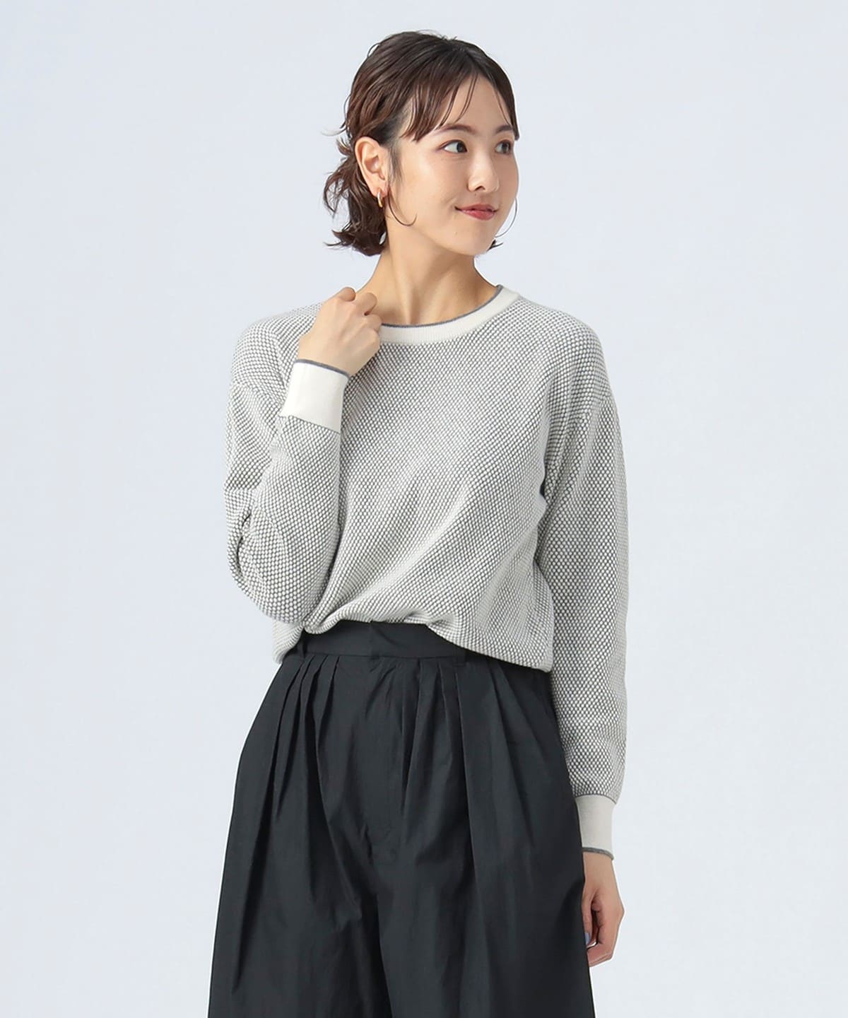 ラーベン編み プルオーバー トップス WOMEN CHARCOAL ONE SIZE