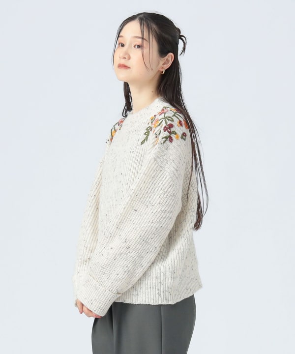 BEAMS BOY - 超美品！高級BEAMS BOYの花柄ハンド刺しゅうニットセーター BEAMS HEART（ビームス ハート）【+15%ポイントUP】フラワー