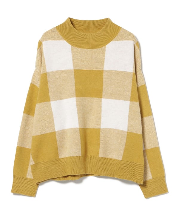 BEAMS HEART（ビームス ハート）ジャカード チェック柄 ニット