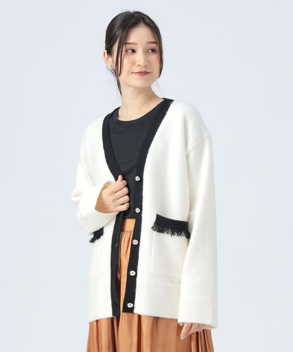 beams カーディガン　新品 BEAMS（ビームス）ワイドフィット ソリッド カーディガン