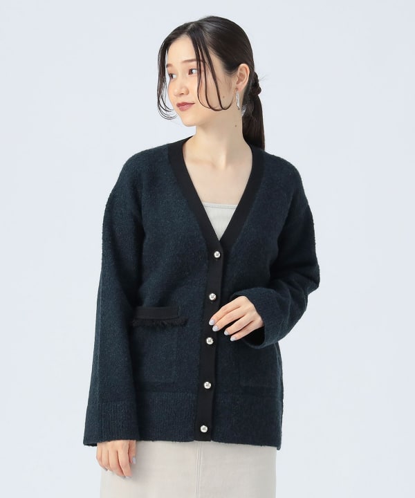 beams カーディガン　新品 BEAMS（ビームス）ワイドフィット ソリッド カーディガン