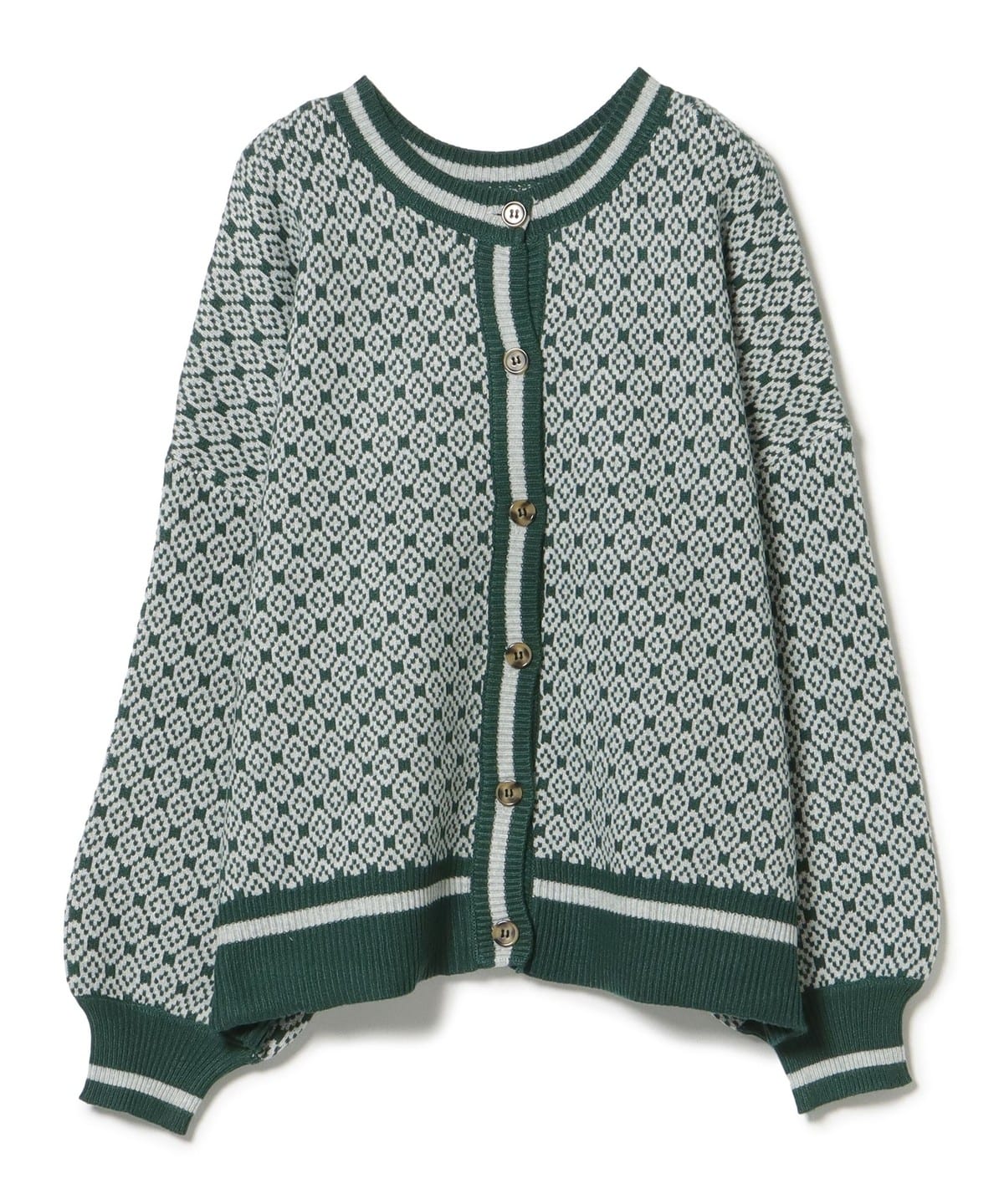 チロリアン ニット カーディガン トップス WOMEN GREEN ONE SIZE