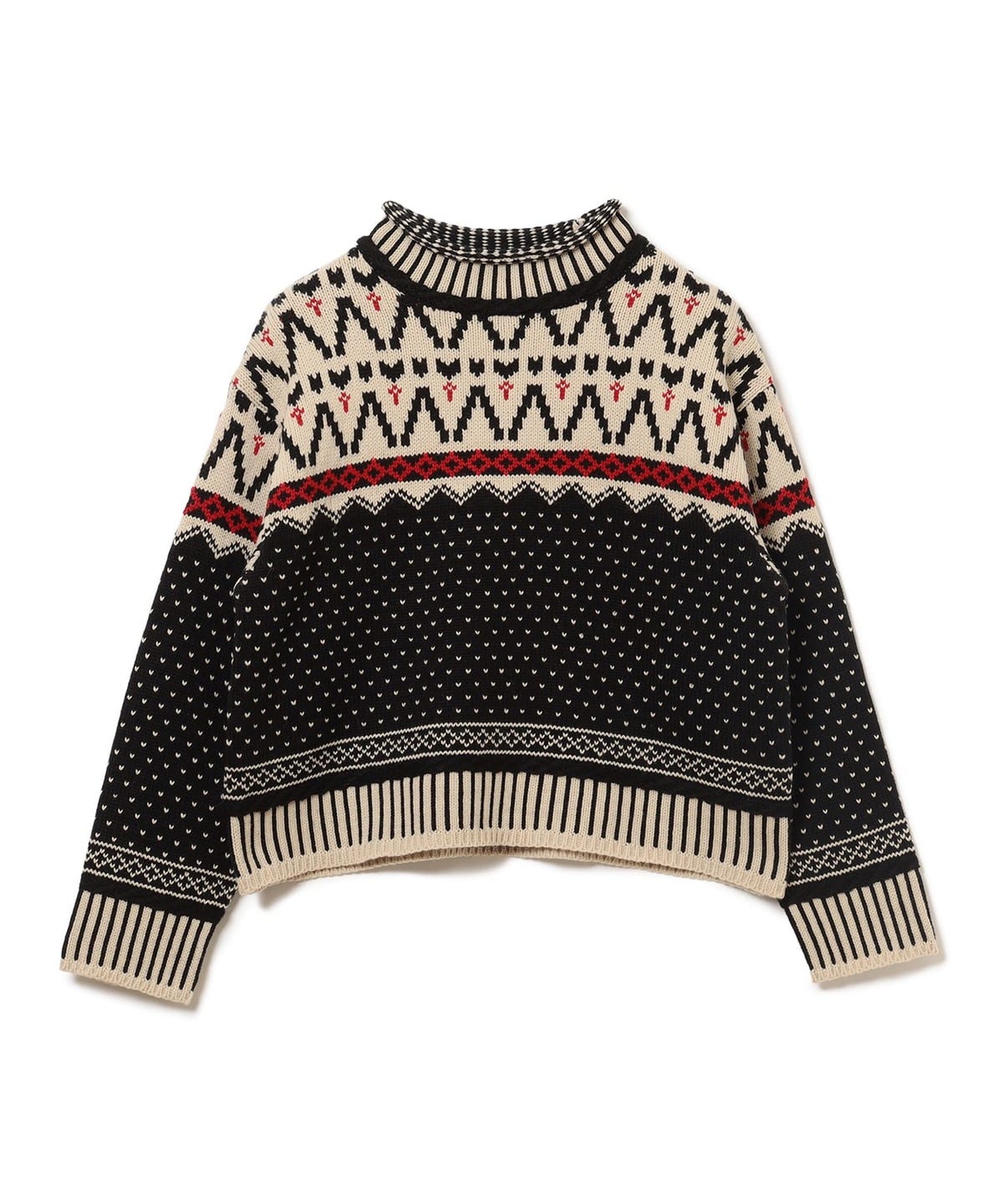 ヴィンテージ ジャカード ニット トップス WOMEN BLACK ONE SIZE ヴィンテージ ジャカード ニット トップス WOMEN BLACK ONE SIZE