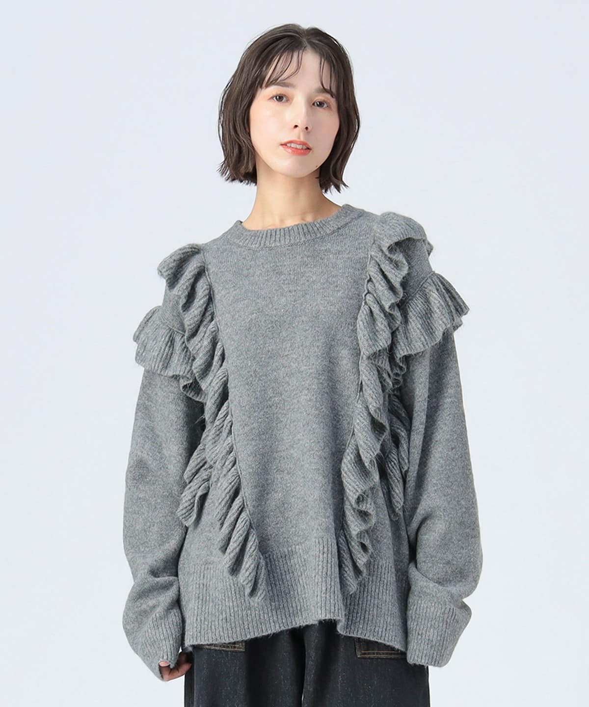 BEAMS HEART（ビームス ハート）オーバー フリル ニット プルオーバー