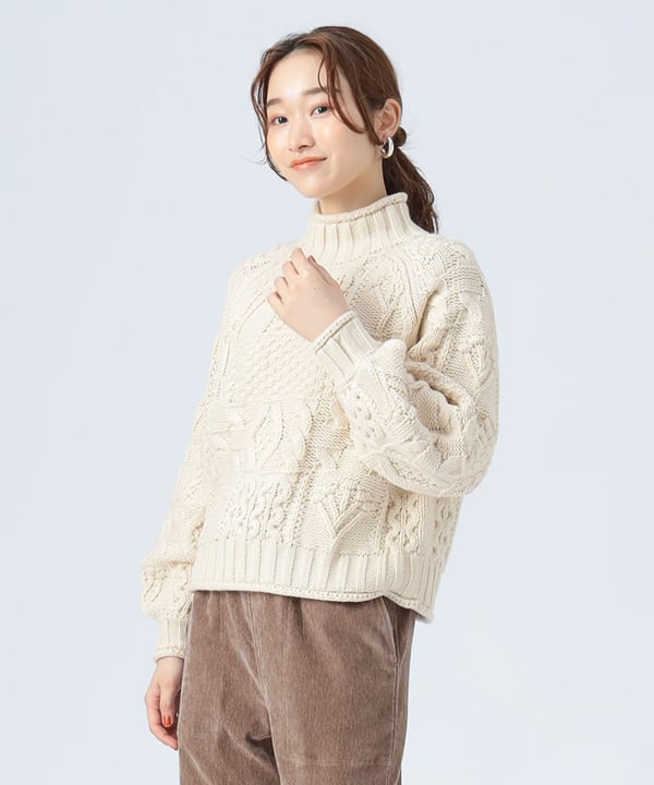 BEAMS HEART（ビームス ハート）パッチワーク編み ニット（トップス