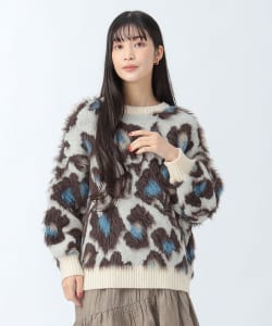 レオパード シャギー ニット