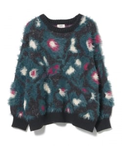 レオパード シャギー ニット